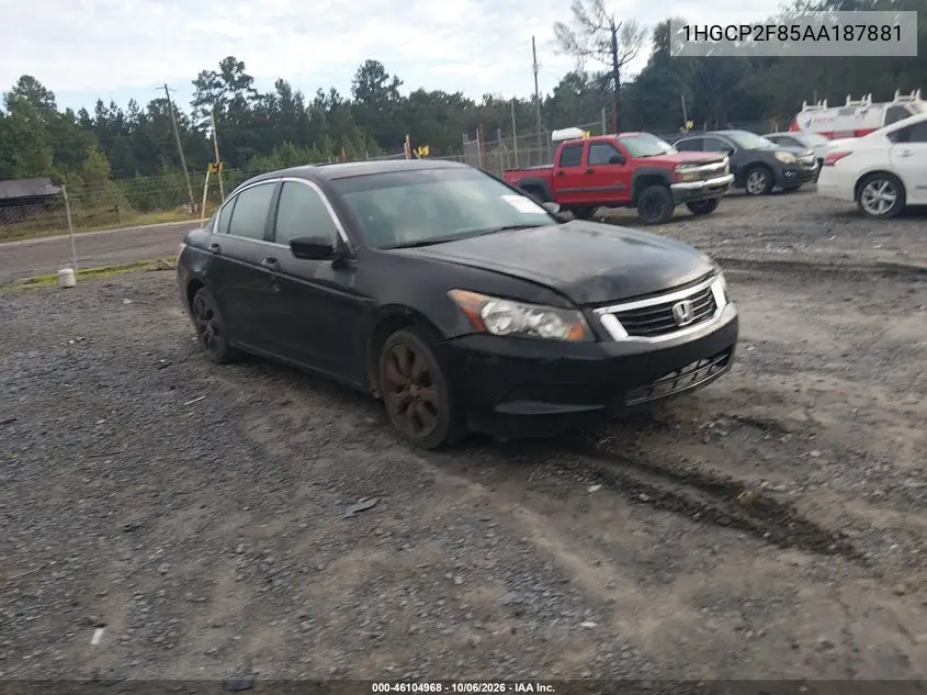 HONDA ACCORD 2010, VIN 1HGCP2F85AA187881