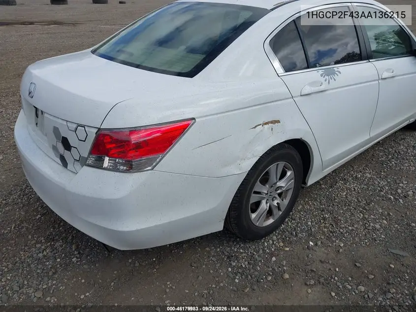 2010 HONDA ACCORD VIN 1HGCP2F43AA136215 — фото 6