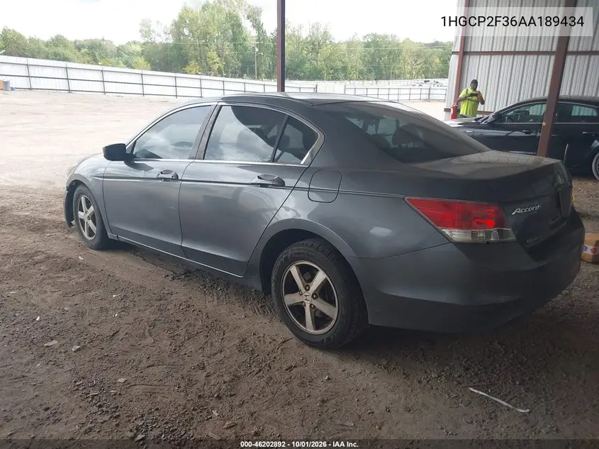 2010 HONDA ACCORD VIN 1HGCP2F36AA189434 — фото 3
