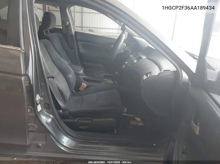 2010 HONDA ACCORD VIN 1HGCP2F36AA189434 — фото 5