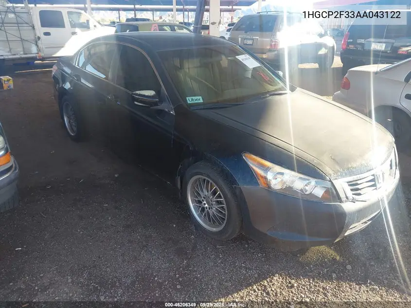 HONDA ACCORD 2010, VIN 1HGCP2F33AA043122