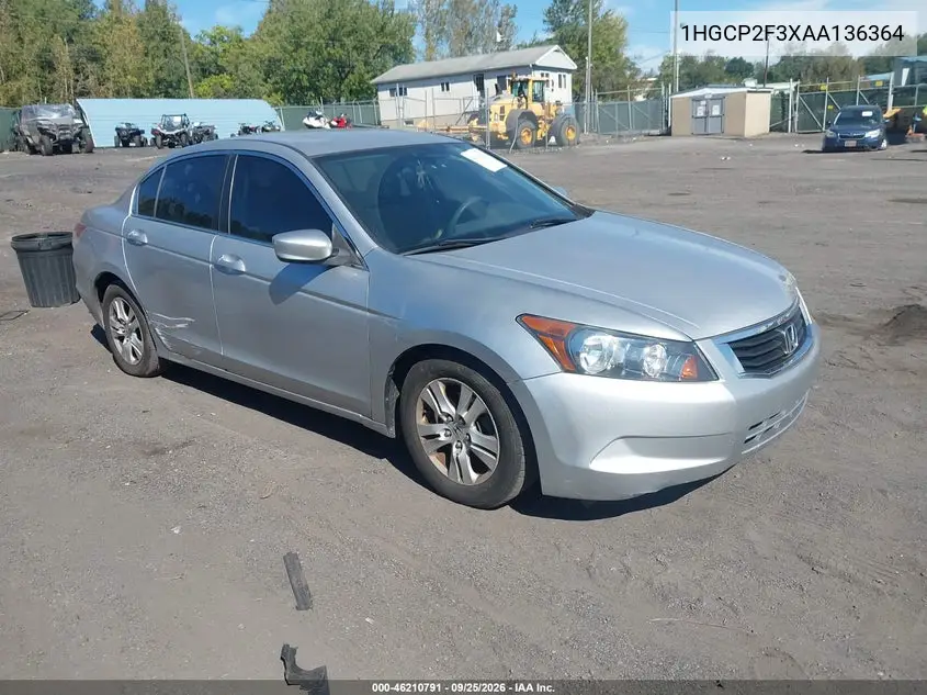 HONDA ACCORD 2010, VIN 1HGCP2F3XAA136364