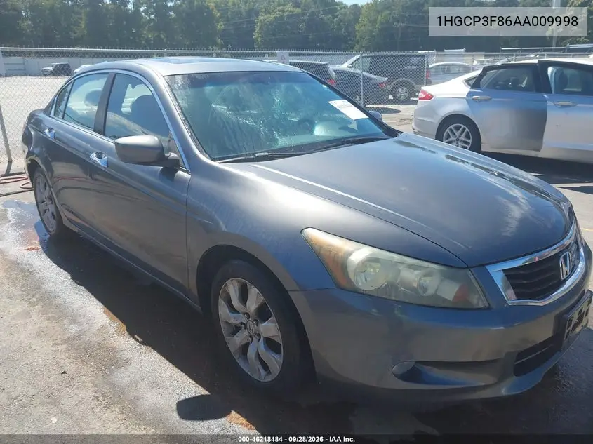 HONDA ACCORD 2010, VIN 1HGCP3F86AA009998