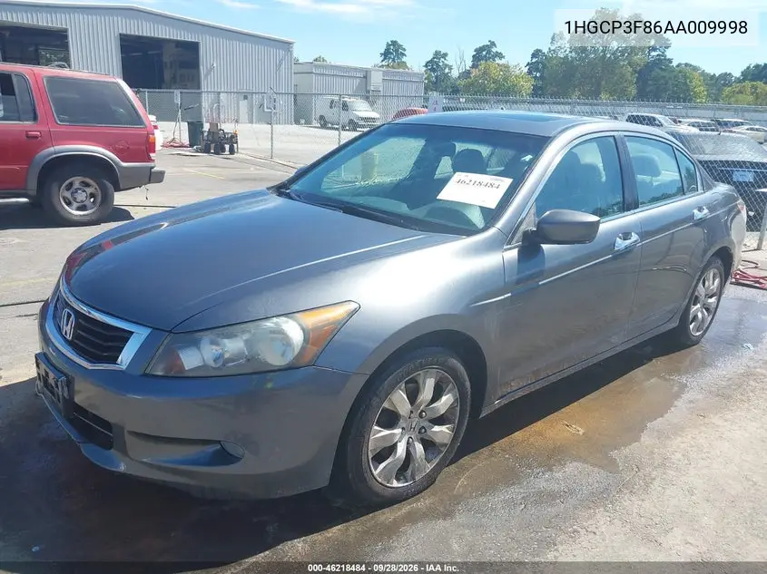 2010 HONDA ACCORD VIN 1HGCP3F86AA009998 — фото 2