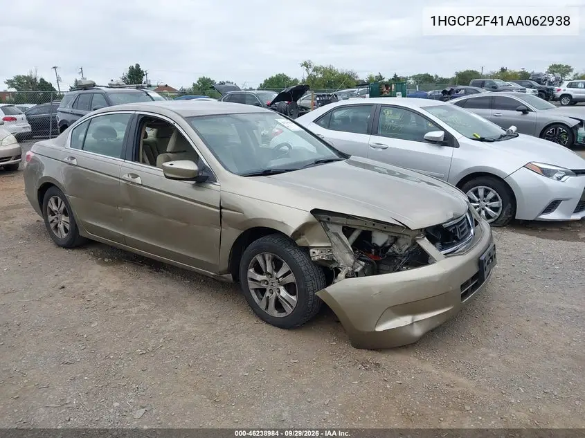 HONDA ACCORD 2010, VIN 1HGCP2F41AA062938
