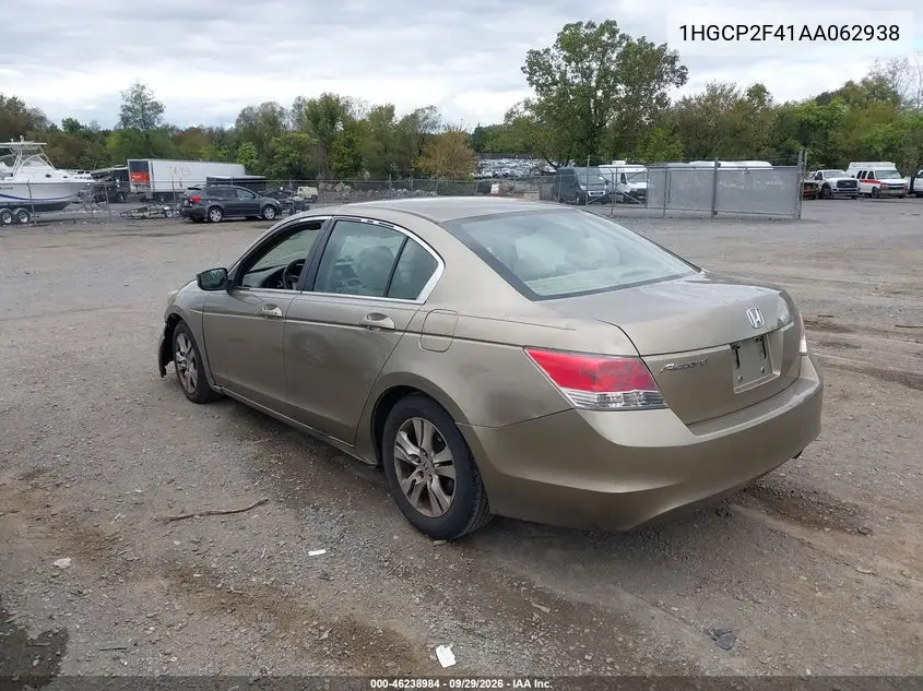 2010 HONDA ACCORD VIN 1HGCP2F41AA062938 — фото 3