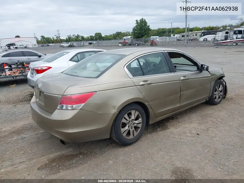 2010 HONDA ACCORD VIN 1HGCP2F41AA062938 — фото 4