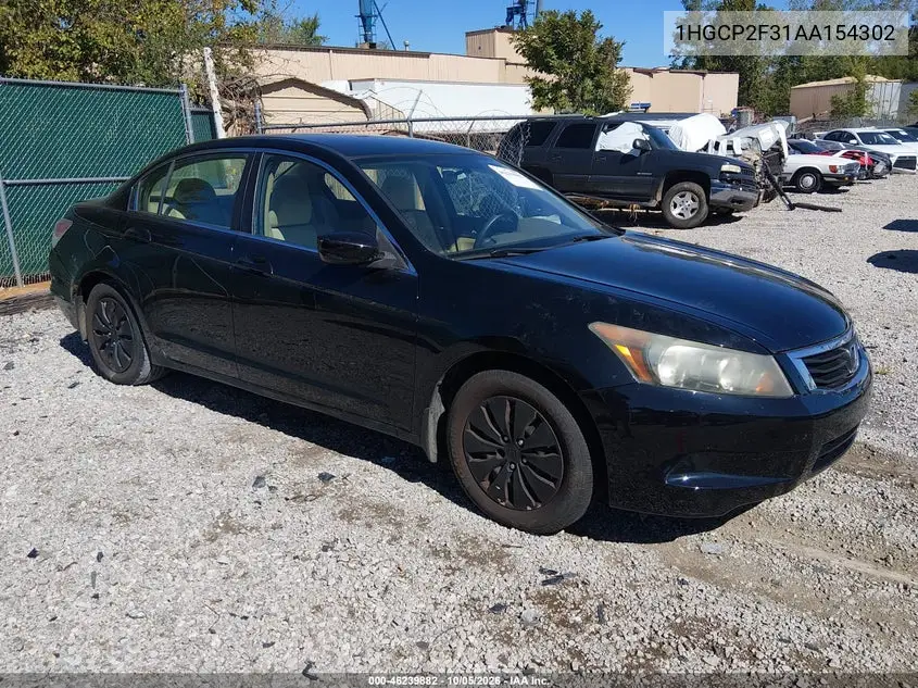 HONDA ACCORD 2010, VIN 1HGCP2F31AA154302