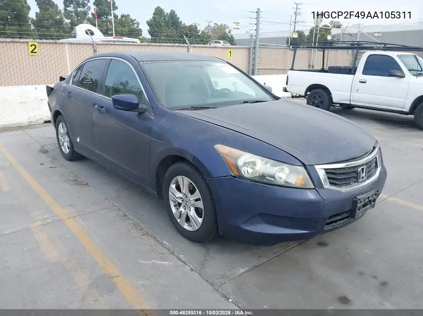 HONDA ACCORD 2010, VIN 1HGCP2F49AA105311