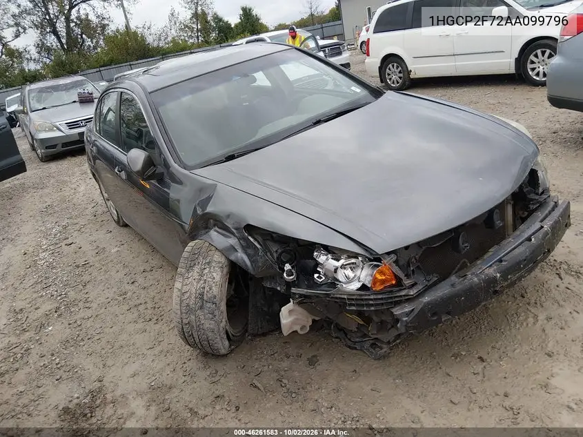 HONDA ACCORD 2010, VIN 1HGCP2F72AA099796