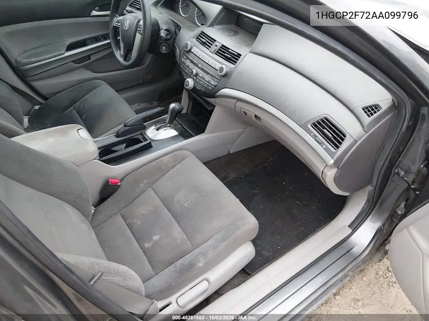 2010 HONDA ACCORD VIN 1HGCP2F72AA099796 — фото 5