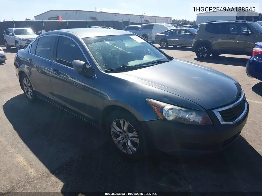 HONDA ACCORD 2010, VIN 1HGCP2F49AA188545
