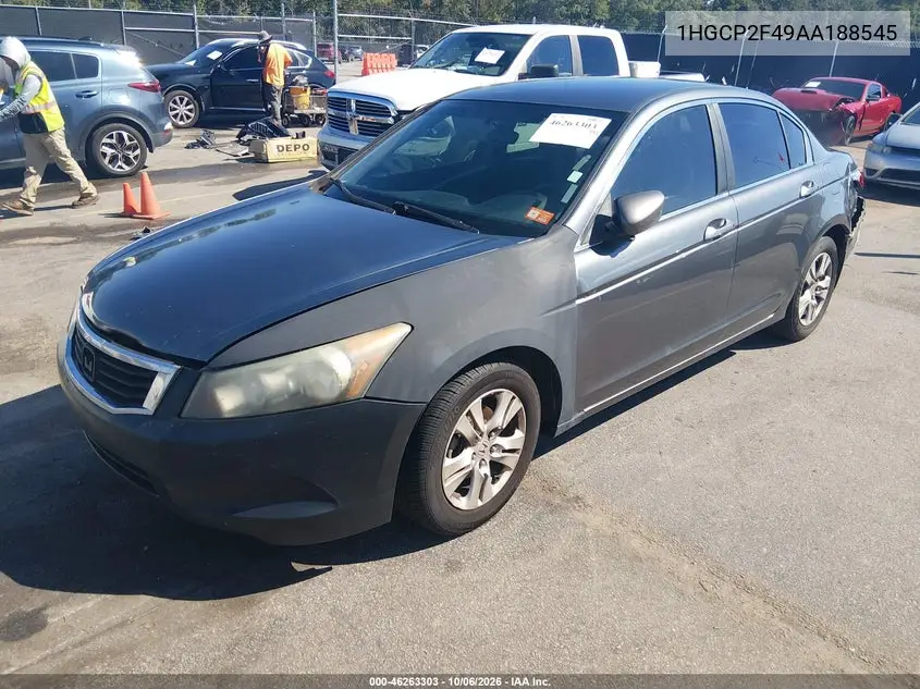 2010 HONDA ACCORD VIN 1HGCP2F49AA188545 — фото 2