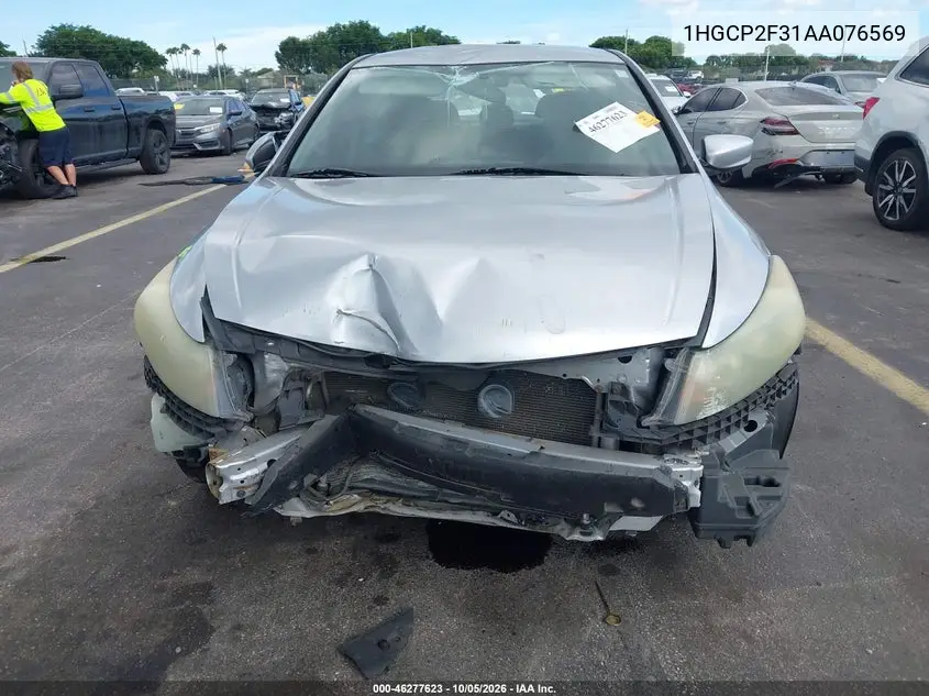 2010 HONDA ACCORD VIN 1HGCP2F31AA076569 — фото 6