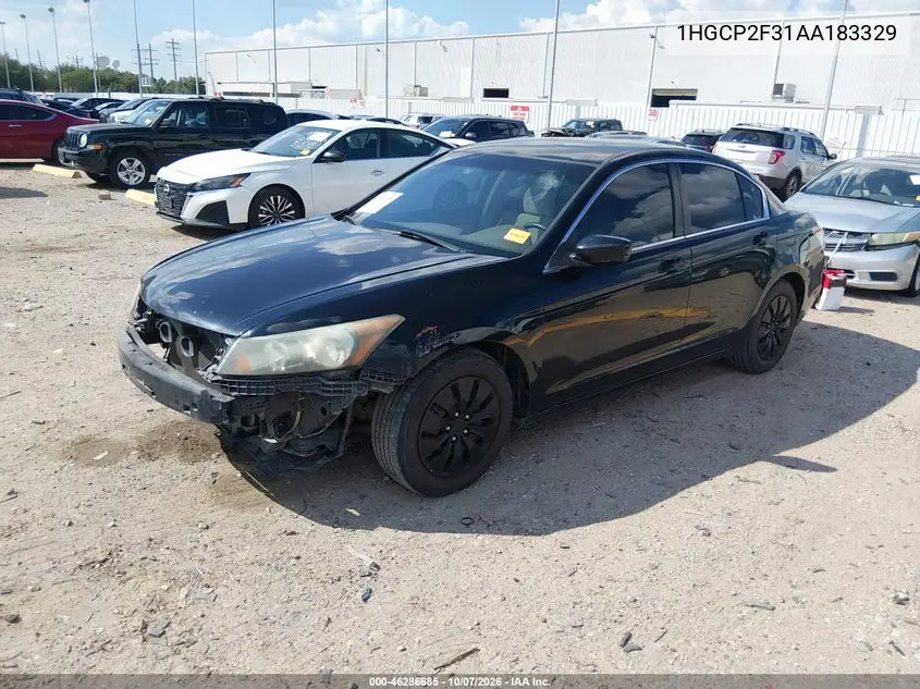 2010 HONDA ACCORD VIN 1HGCP2F31AA183329 — фото 2