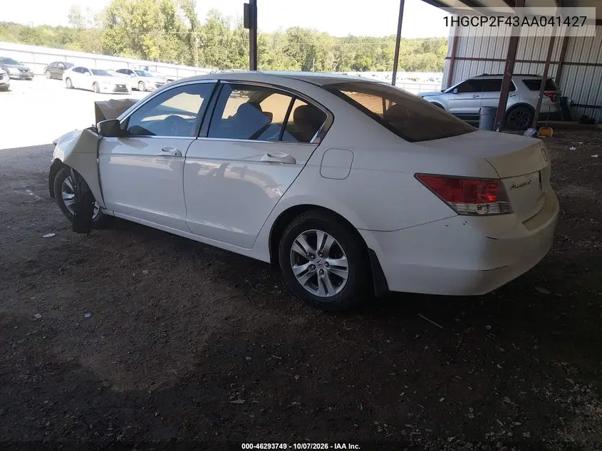 2010 HONDA ACCORD VIN 1HGCP2F43AA041427 — фото 3