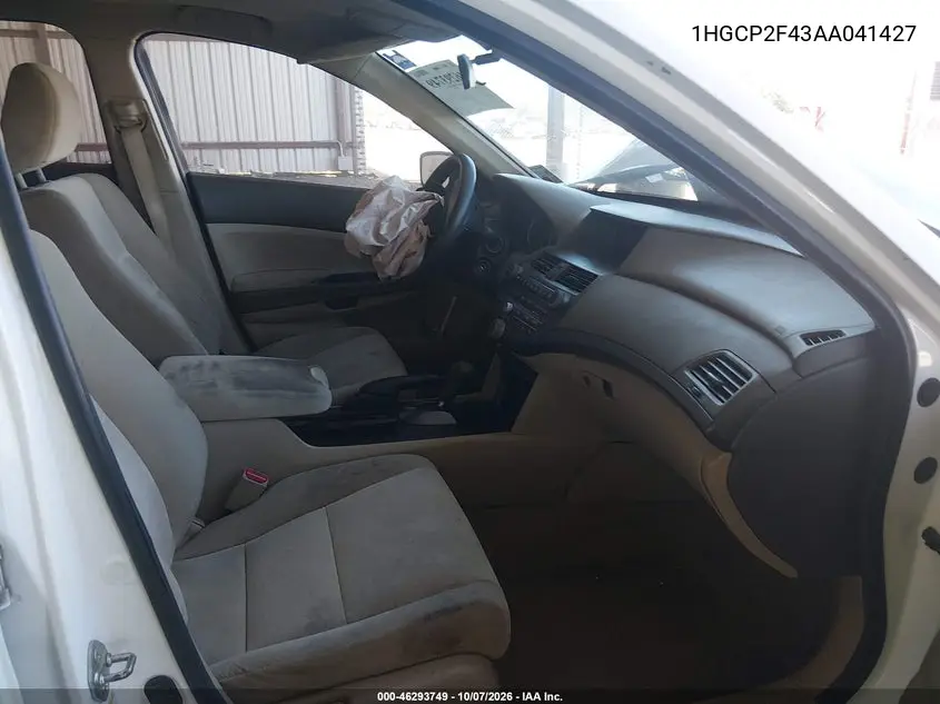 2010 HONDA ACCORD VIN 1HGCP2F43AA041427 — фото 5