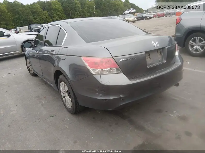 2010 HONDA ACCORD VIN 1HGCP2F38AA008673 — фото 3
