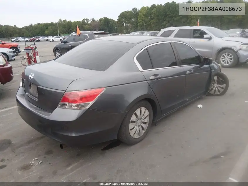 2010 HONDA ACCORD VIN 1HGCP2F38AA008673 — фото 4