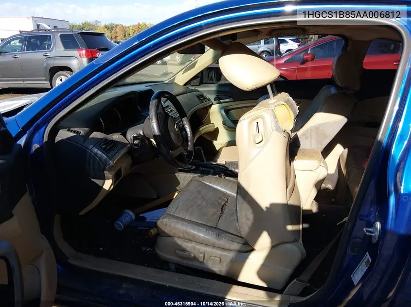 2010 HONDA ACCORD VIN 1HGCS1B85AA006812 — фото 5