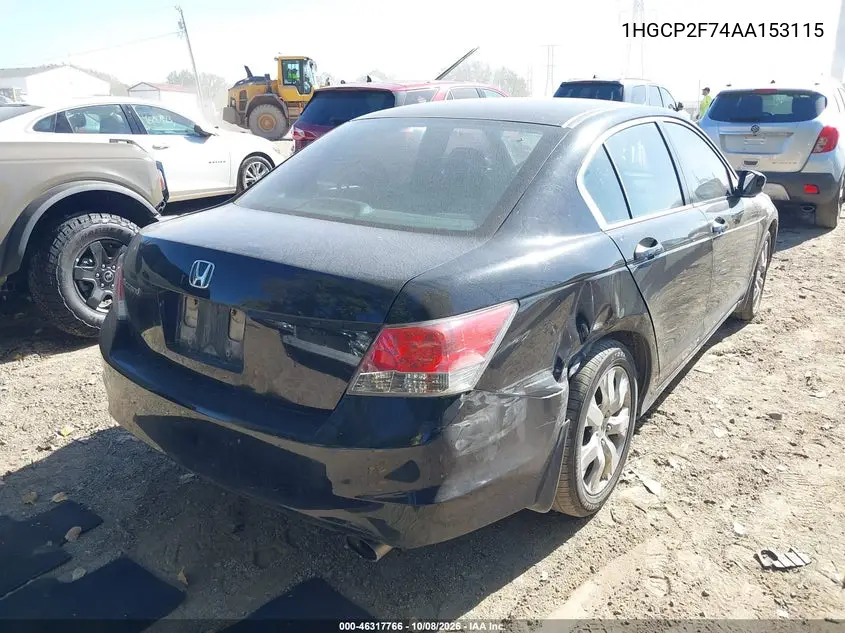 2010 HONDA ACCORD VIN 1HGCP2F74AA153115 — фото 4
