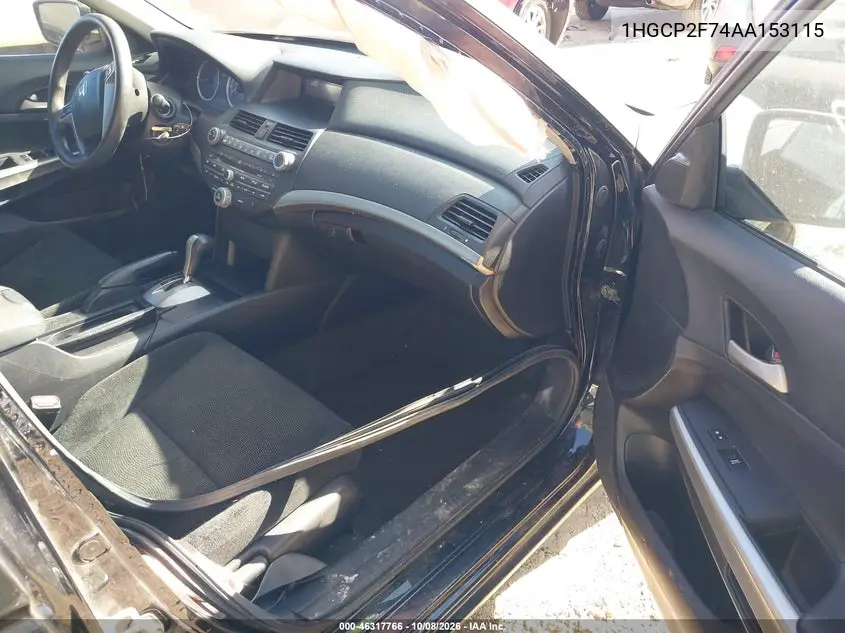 2010 HONDA ACCORD VIN 1HGCP2F74AA153115 — фото 5