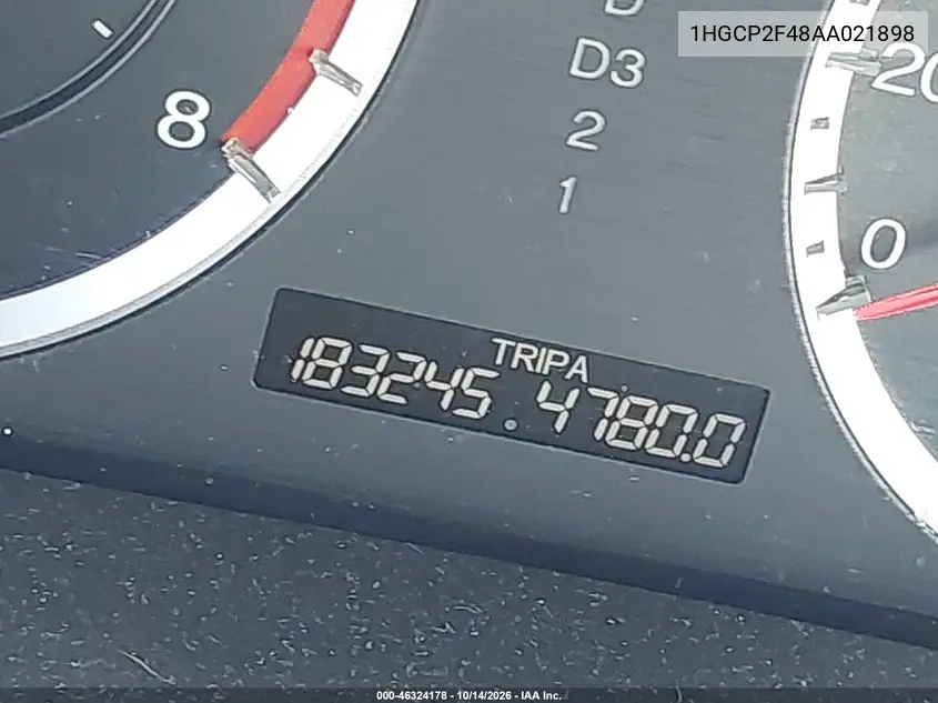 2010 HONDA ACCORD VIN 1HGCP2F48AA021898 — фото 7