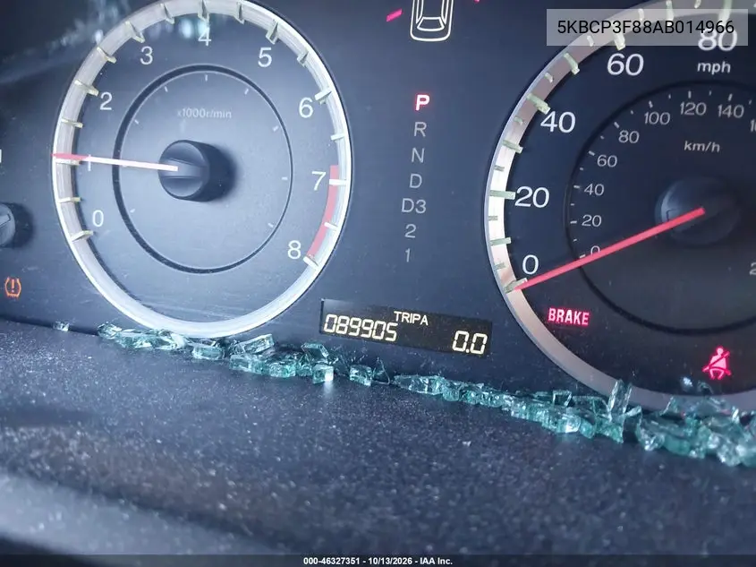 2010 HONDA ACCORD VIN 5KBCP3F88AB014966 — фото 7