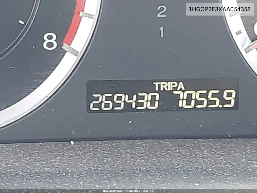 2010 HONDA ACCORD VIN 1HGCP2F3XAA054358 — фото 7
