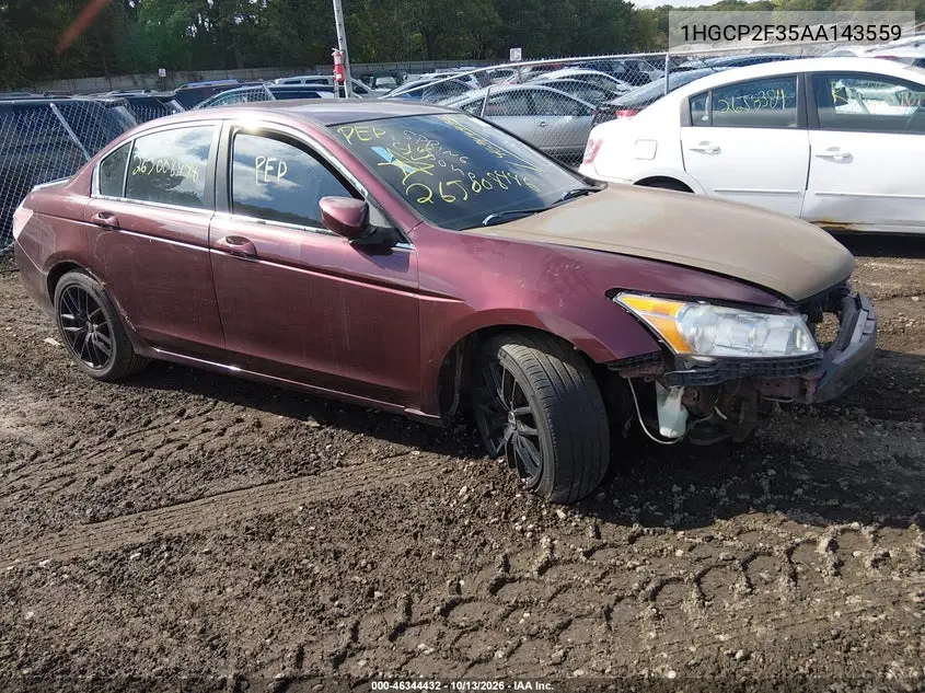 HONDA ACCORD 2010, VIN 1HGCP2F35AA143559