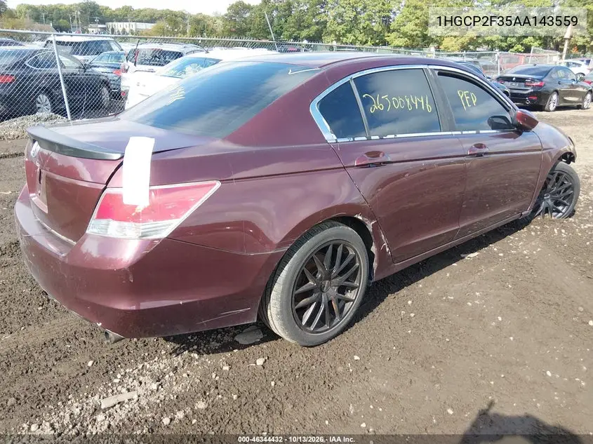 2010 HONDA ACCORD VIN 1HGCP2F35AA143559 — фото 4