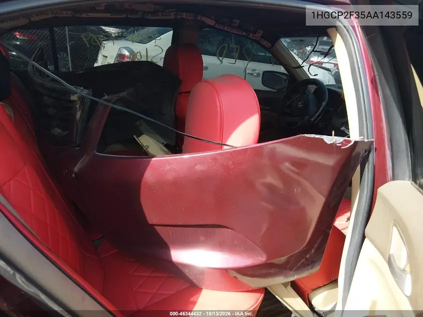 2010 HONDA ACCORD VIN 1HGCP2F35AA143559 — фото 8
