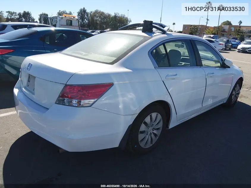 2010 HONDA ACCORD VIN 1HGCP2F31AA033530 — фото 4