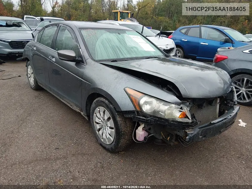 HONDA ACCORD 2010, VIN 1HGCP2F35AA188405