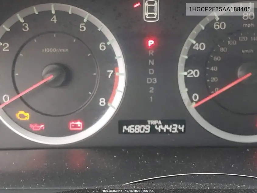 2010 HONDA ACCORD VIN 1HGCP2F35AA188405 — фото 16