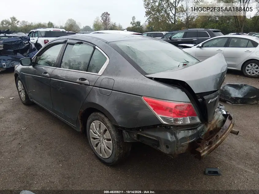 2010 HONDA ACCORD VIN 1HGCP2F35AA188405 — фото 3