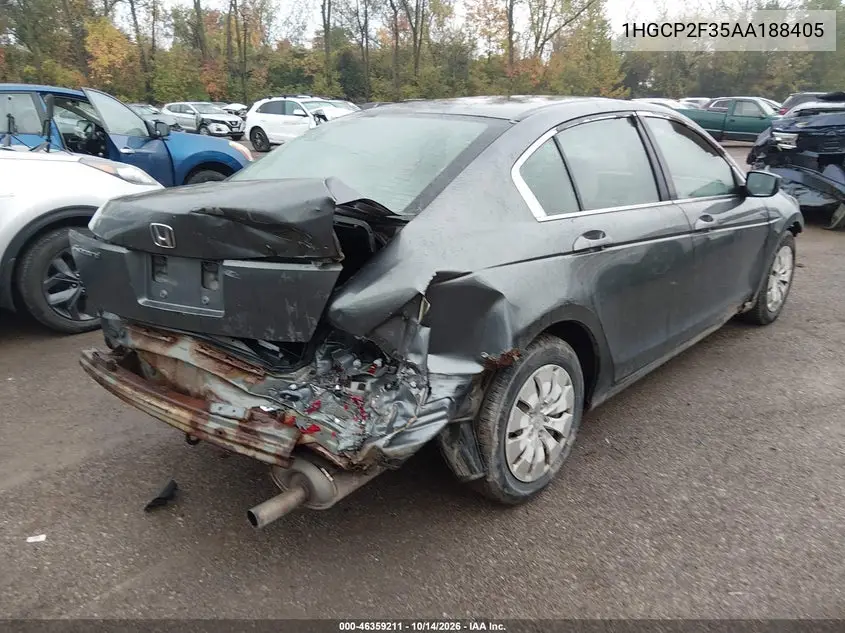 2010 HONDA ACCORD VIN 1HGCP2F35AA188405 — фото 4