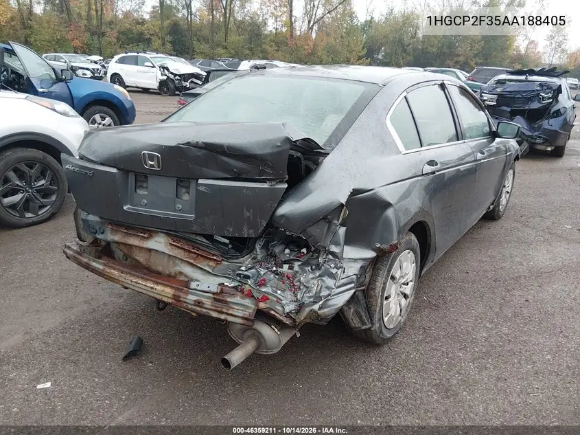 2010 HONDA ACCORD VIN 1HGCP2F35AA188405 — фото 6