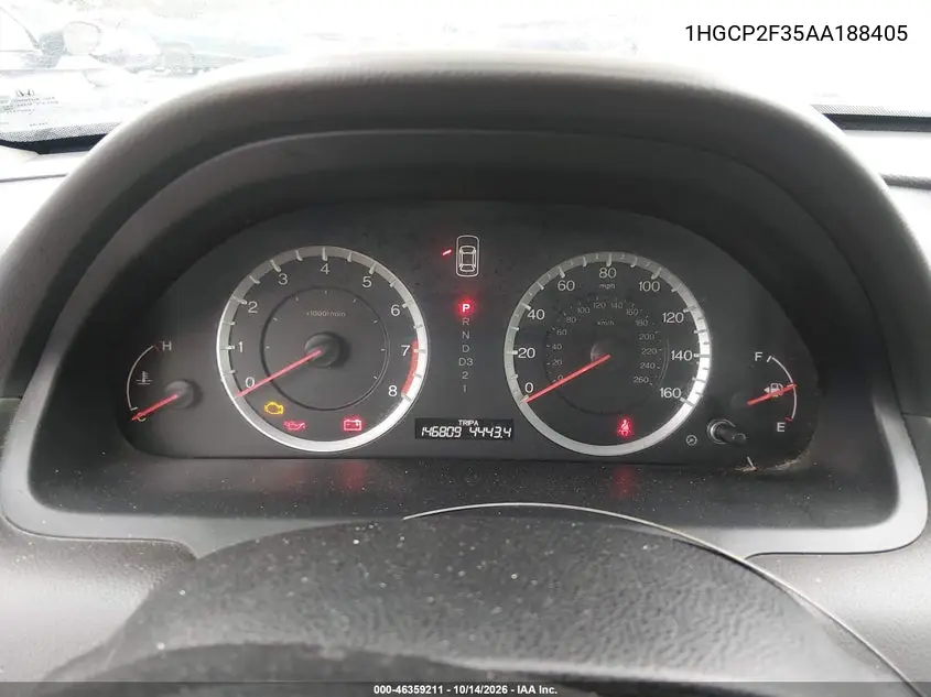 2010 HONDA ACCORD VIN 1HGCP2F35AA188405 — фото 7