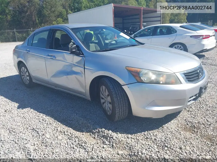 HONDA ACCORD 2010, VIN 1HGCP2F38AA002744