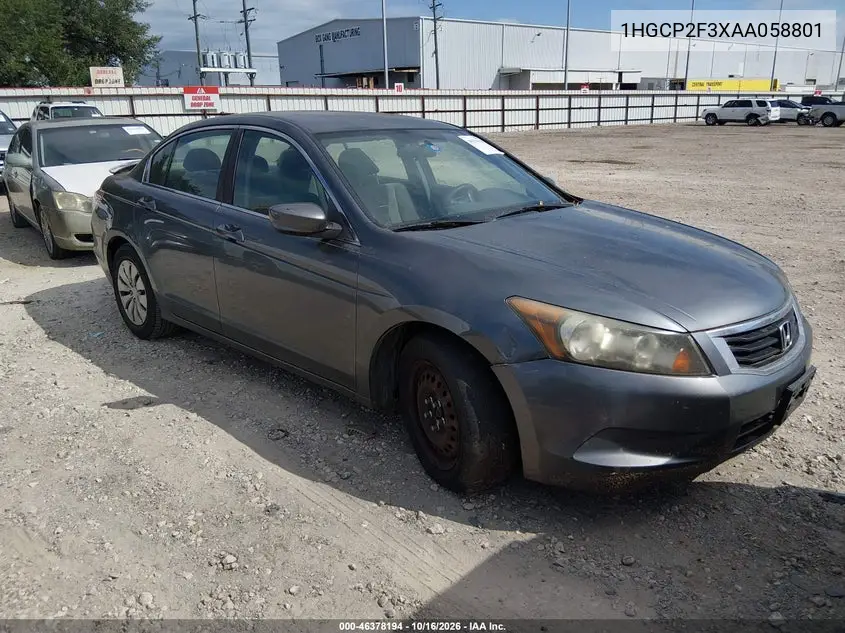 HONDA ACCORD 2010, VIN 1HGCP2F3XAA058801
