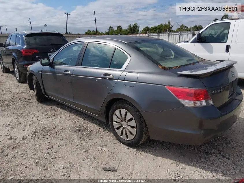 2010 HONDA ACCORD VIN 1HGCP2F3XAA058801 — фото 3