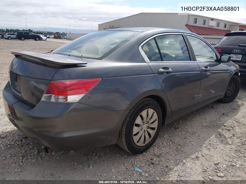 2010 HONDA ACCORD VIN 1HGCP2F3XAA058801 — фото 4