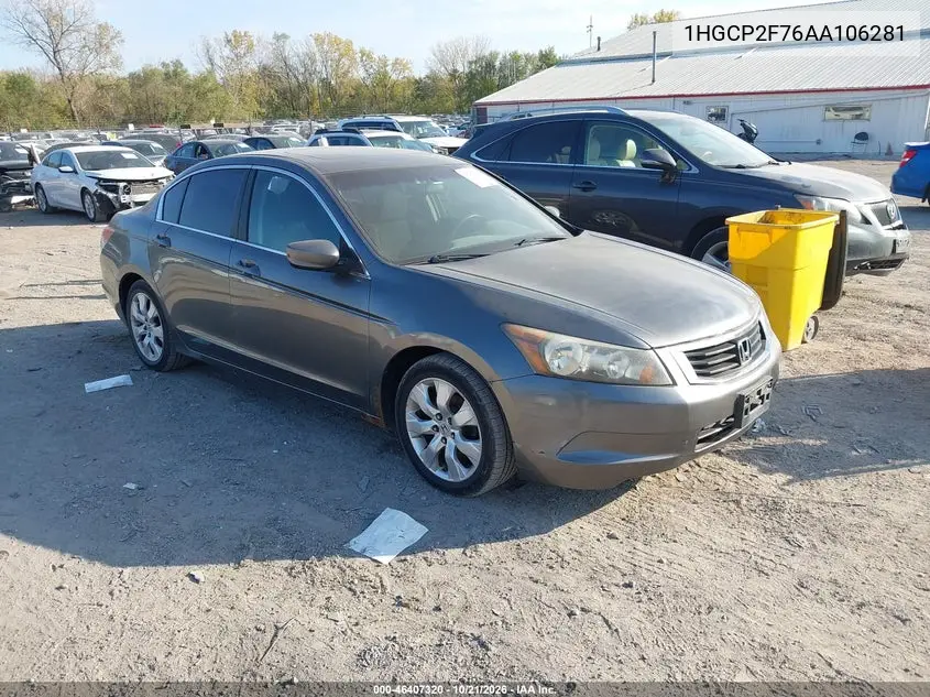 HONDA ACCORD 2010, VIN 1HGCP2F76AA106281
