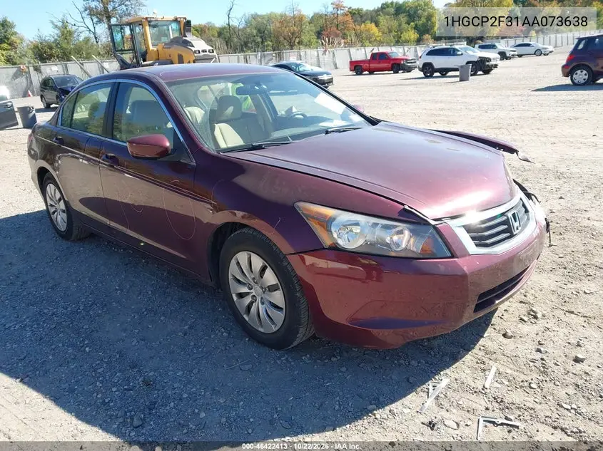 HONDA ACCORD 2010, VIN 1HGCP2F31AA073638