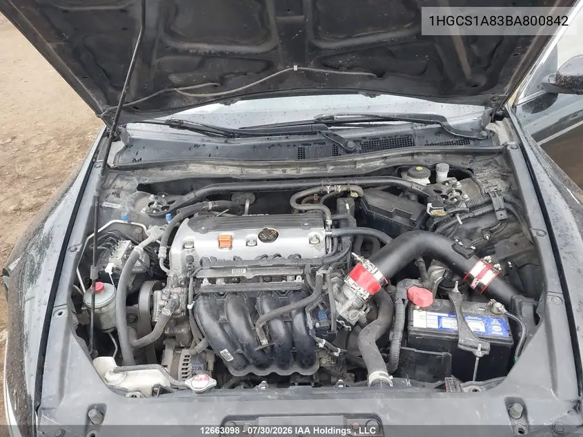 2011 HONDA ACCORD VIN 1HGCS1A83BA800842 — фото 10