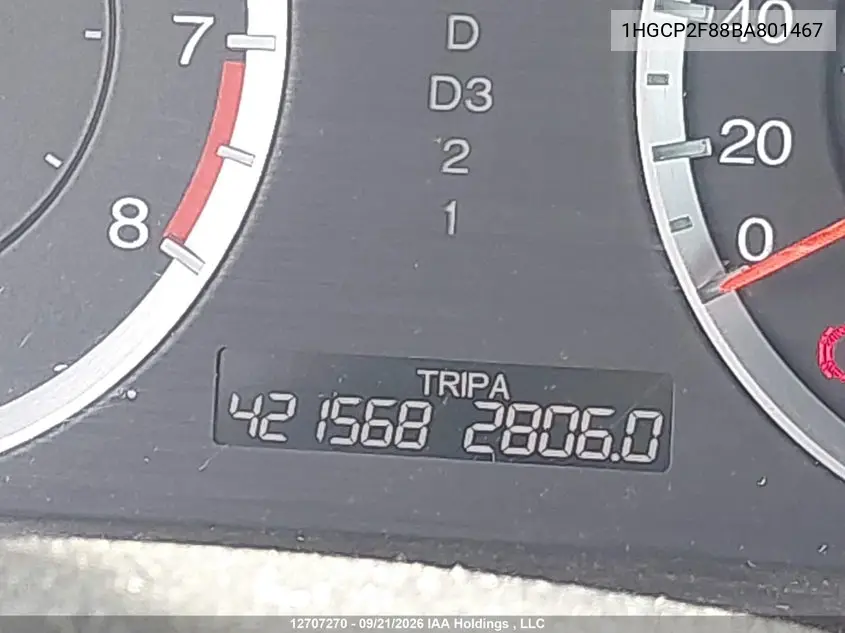 2011 HONDA ACCORD VIN 1HGCP2F88BA801467 — фото 16