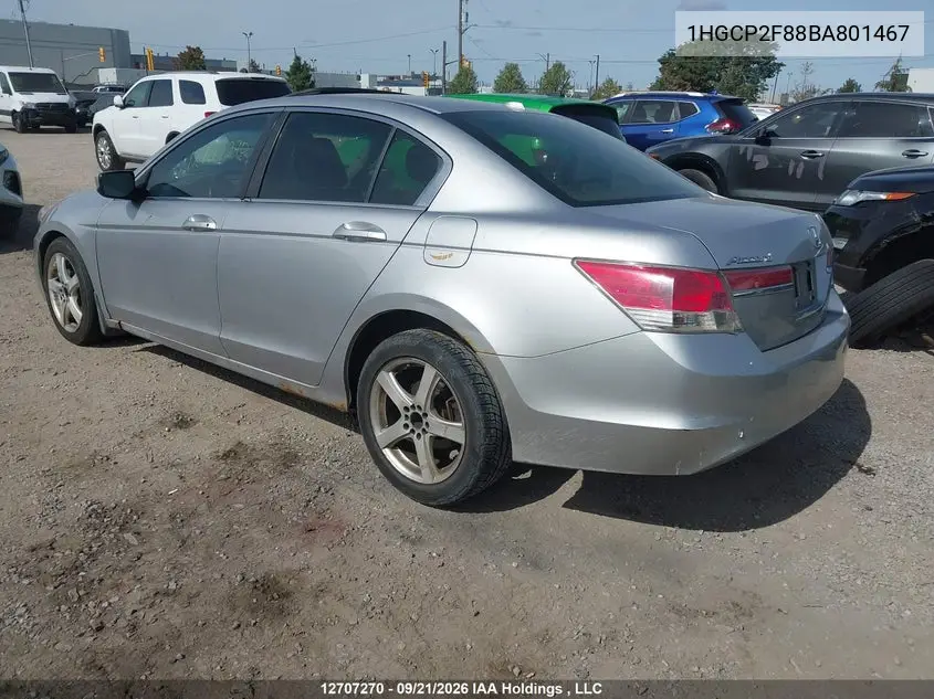 2011 HONDA ACCORD VIN 1HGCP2F88BA801467 — фото 3
