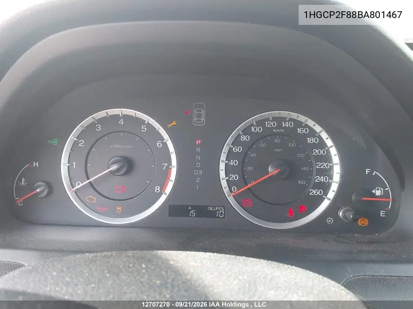 2011 HONDA ACCORD VIN 1HGCP2F88BA801467 — фото 7