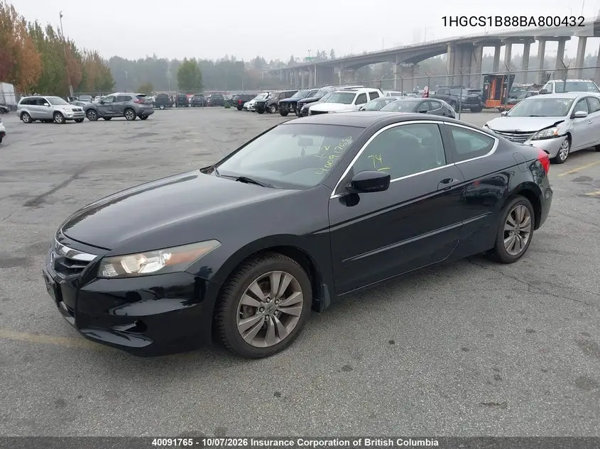 2011 HONDA ACCORD VIN 1HGCS1B88BA800432 — фото 2